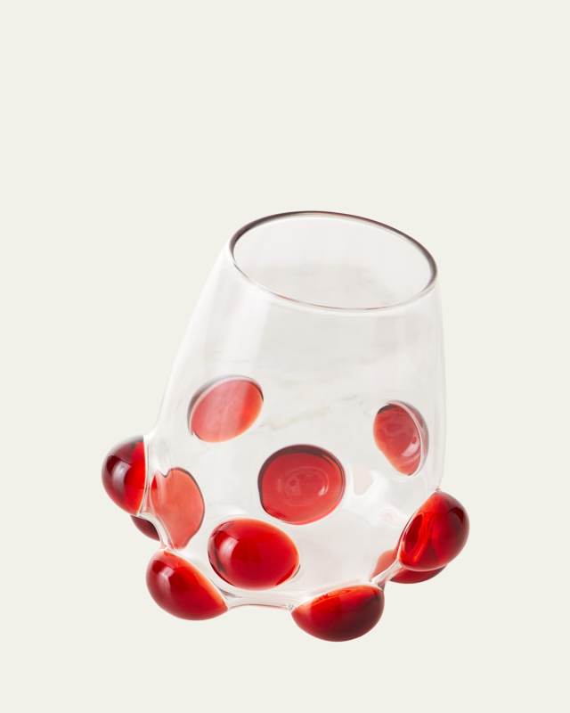 Bubble Wine Glass, Red